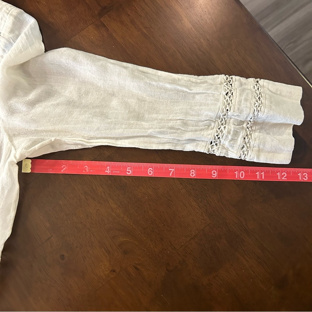 Rebecca Taylor white pintuck lace detailed shirt size 4 - Picture 15 of 15